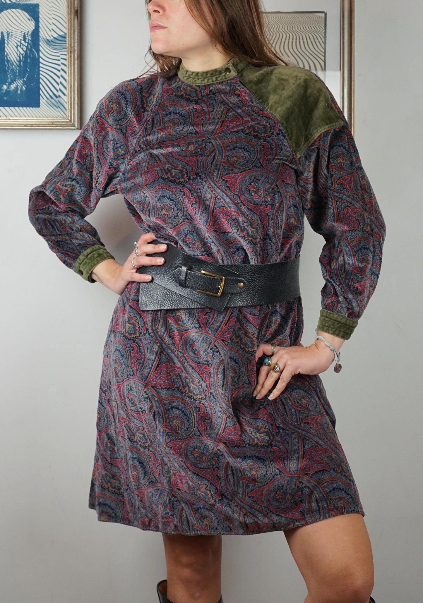 Vestito vintage arabeschi in cotone