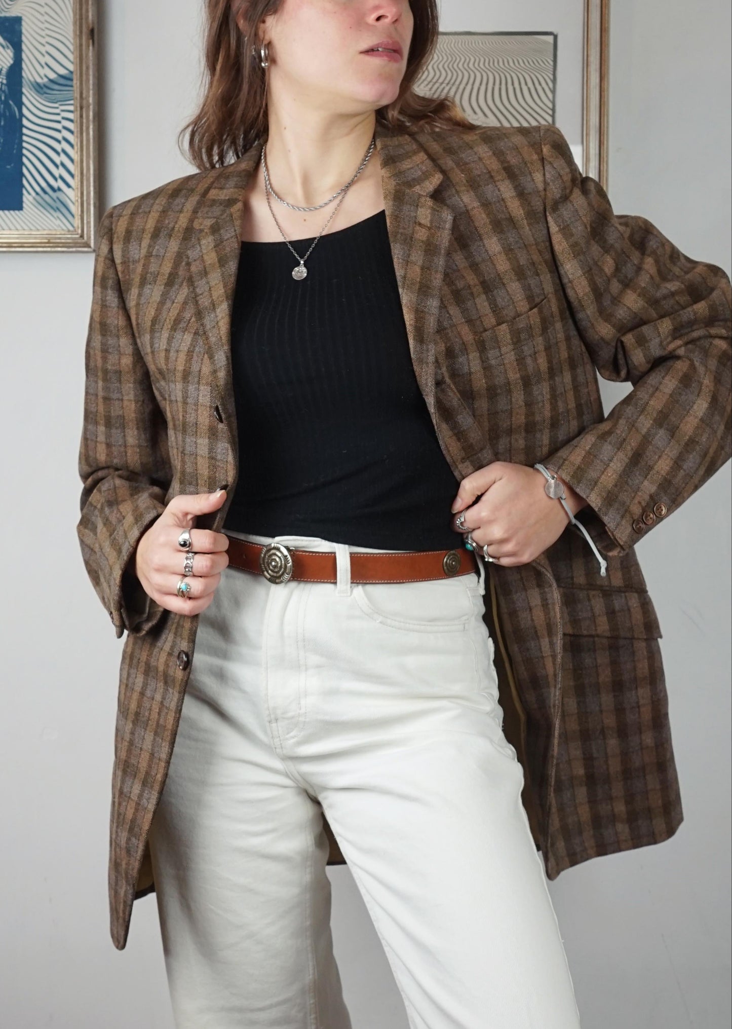 Blazer a quadri 100% pura lana