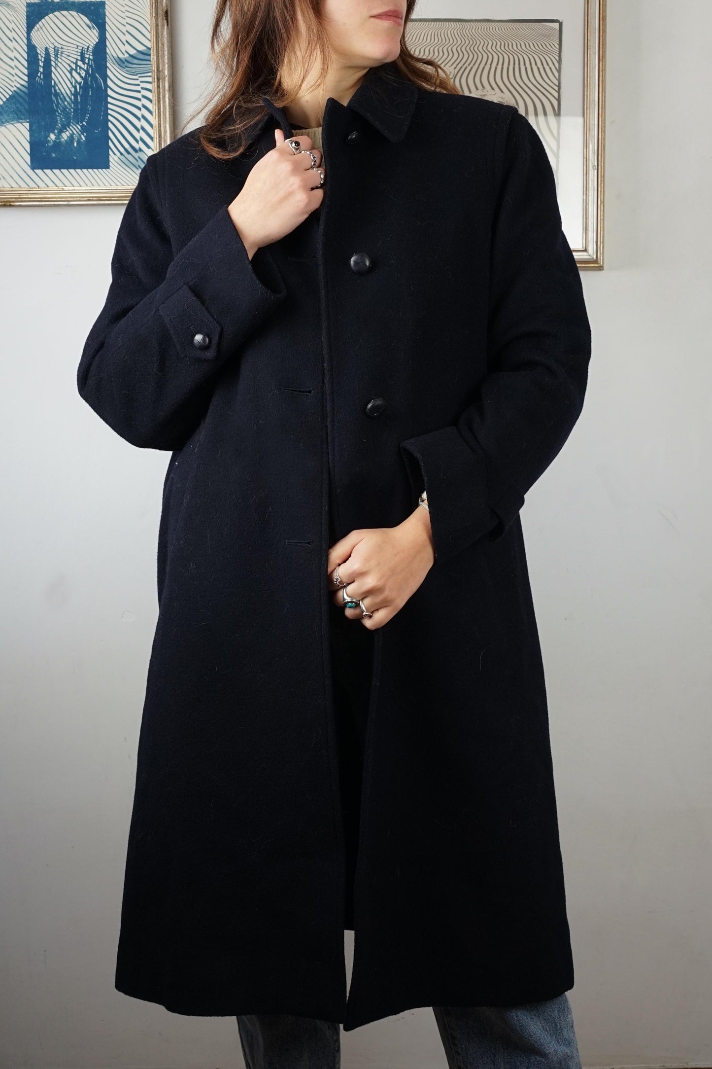 Cappotto loden in lana e alpaca colore blu