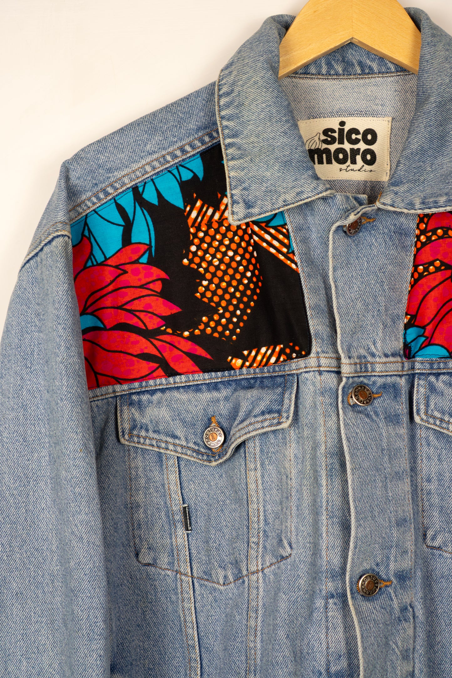 Light denim jacket - Neon Bloom