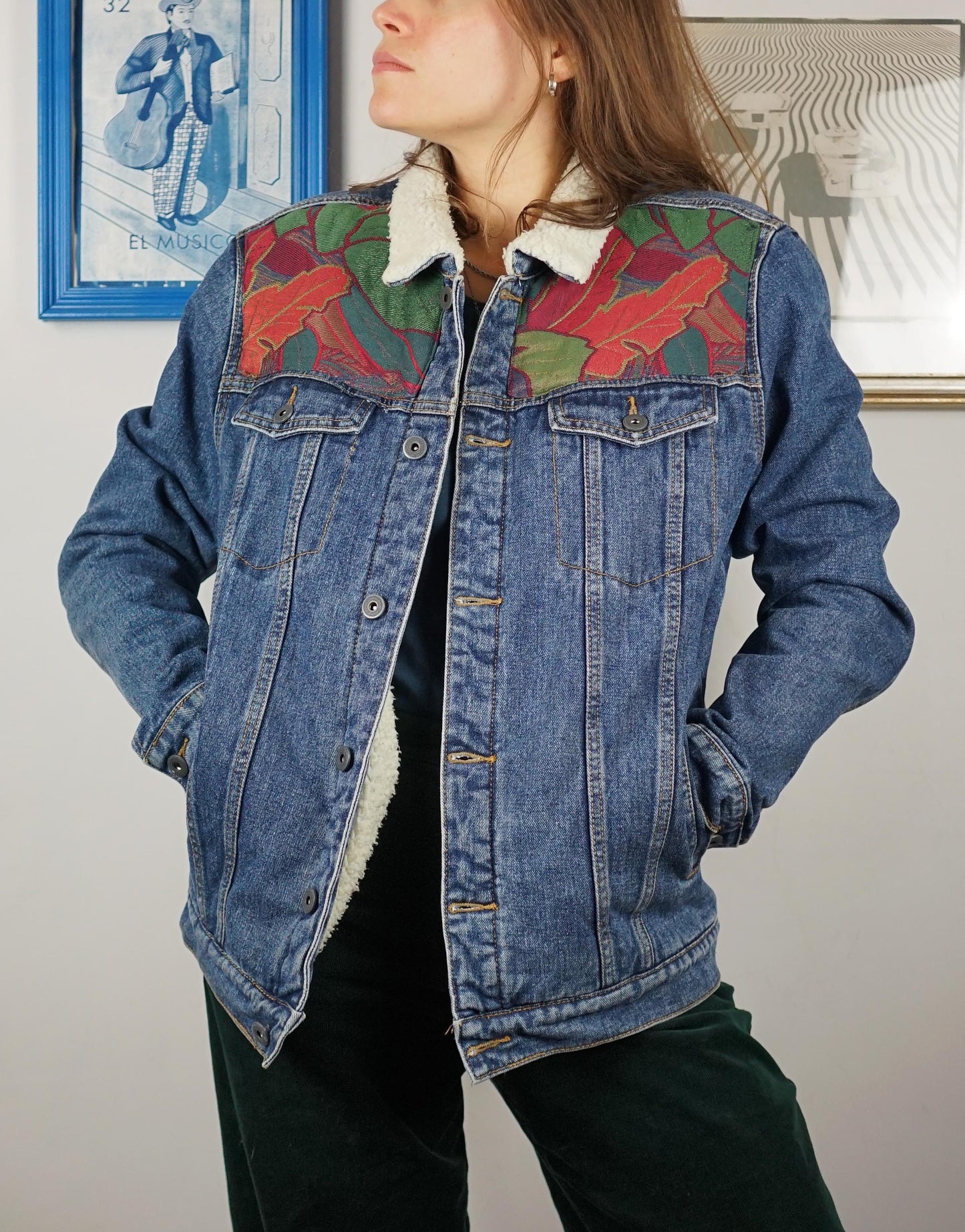 Custom Sherpa Denim Jacket - Herbarium Nomade