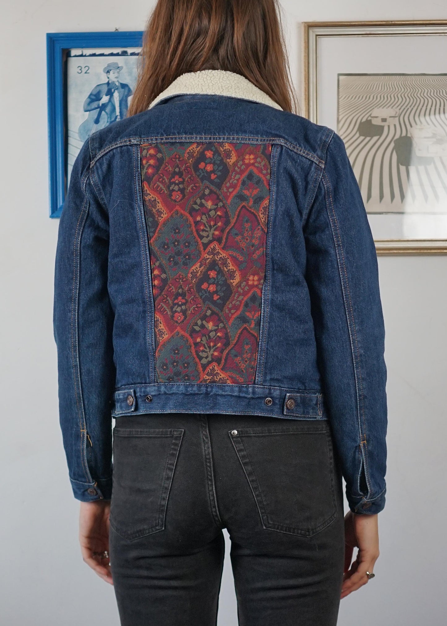 Custom Denim Sherpa Jacket Vesper Tapestry