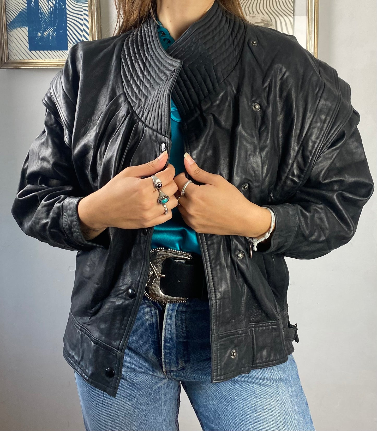 Giacca in pelle vintage 80's