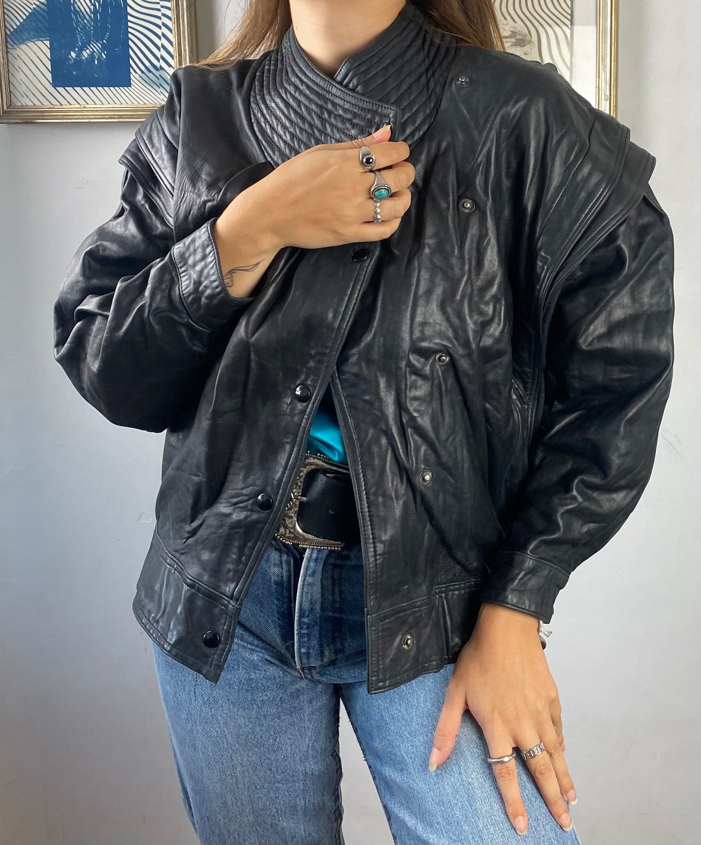 Giacca in pelle vintage 80's