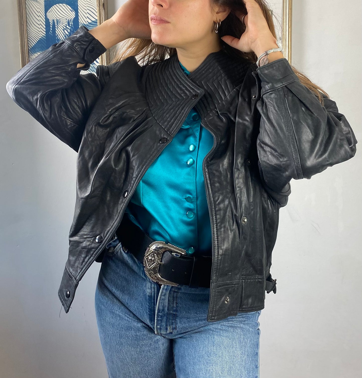 Giacca in pelle vintage 80's