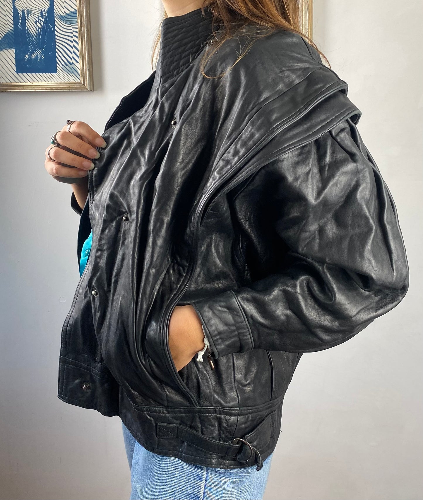 Giacca in pelle vintage 80's