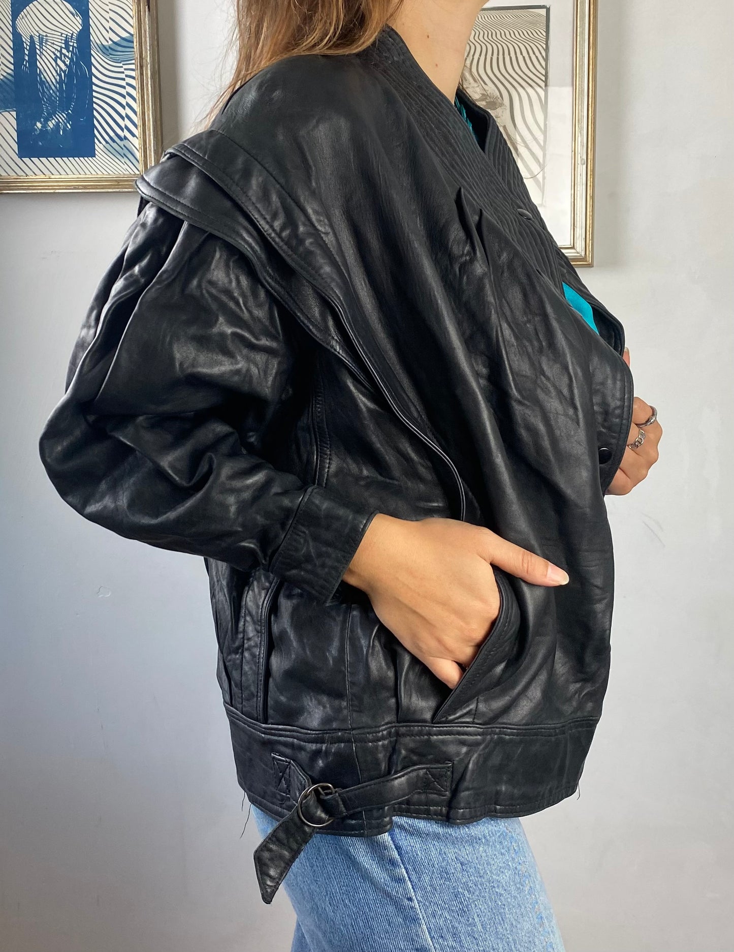 Giacca in pelle vintage 80's