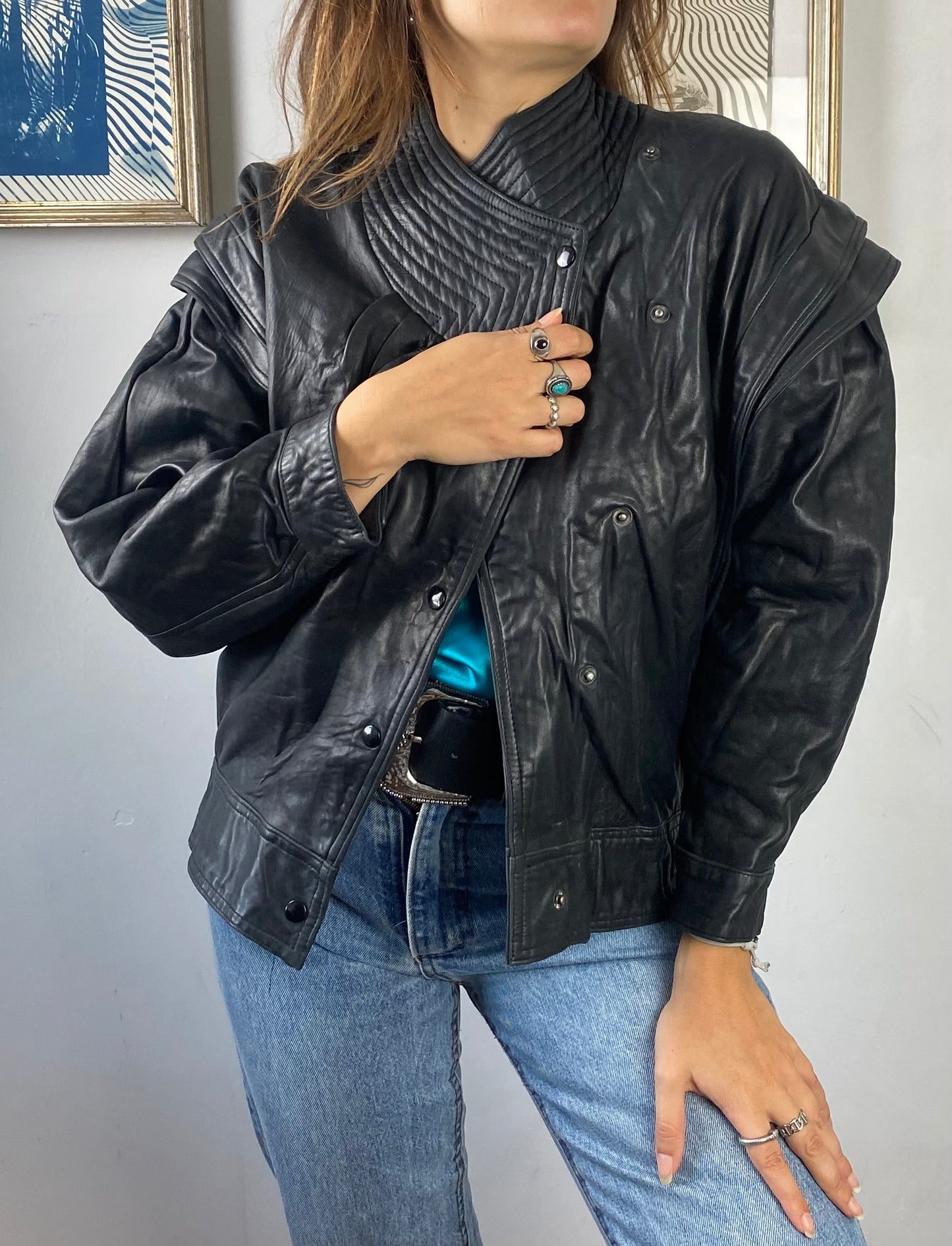 Giacca in pelle vintage 80's