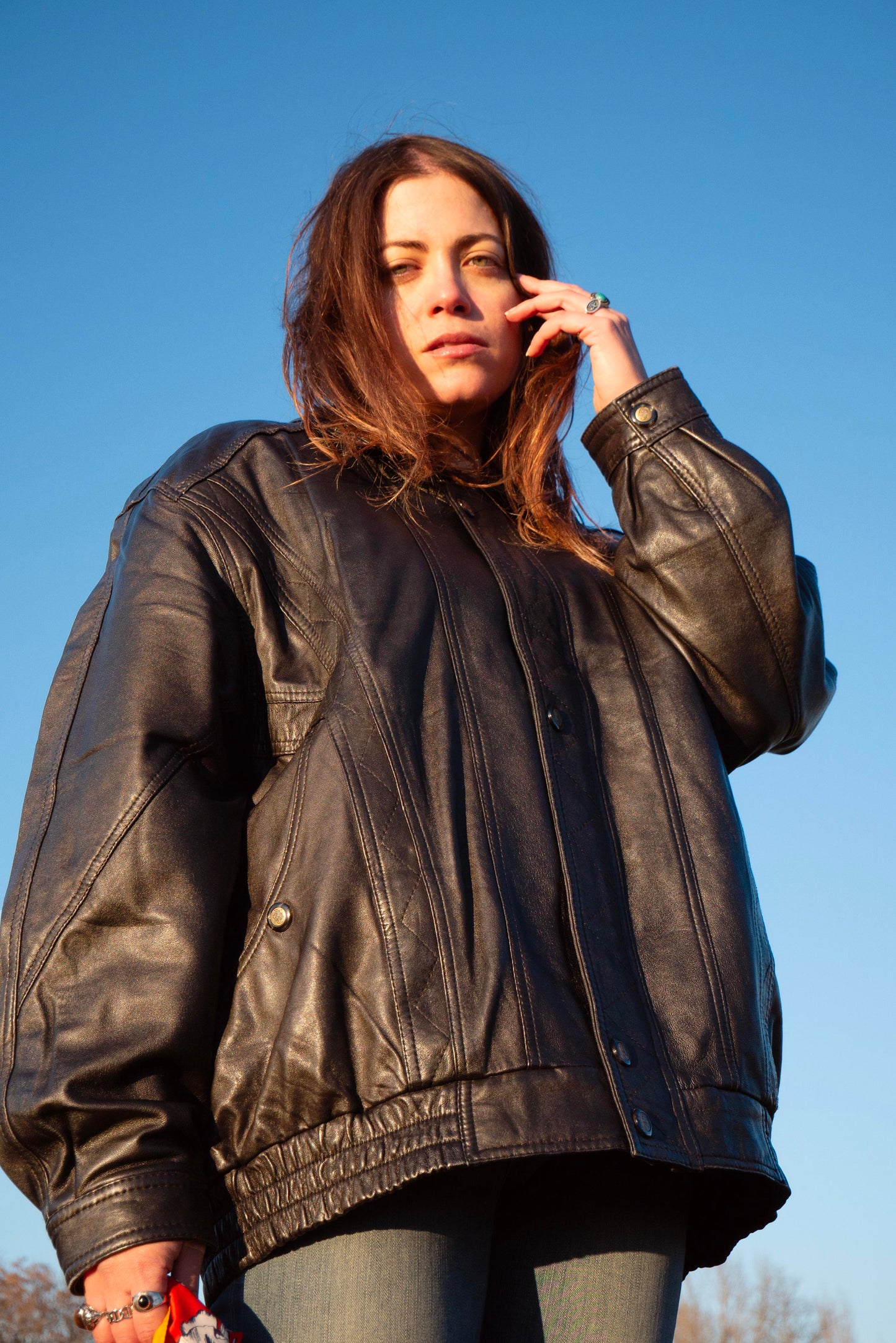 Bomber over in pelle anni '80