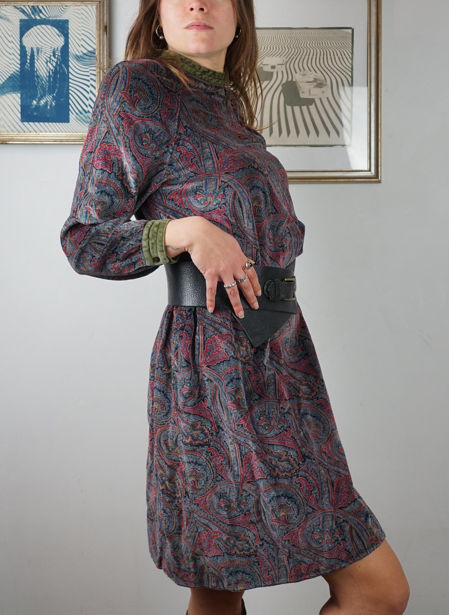 Vestito vintage arabeschi in cotone