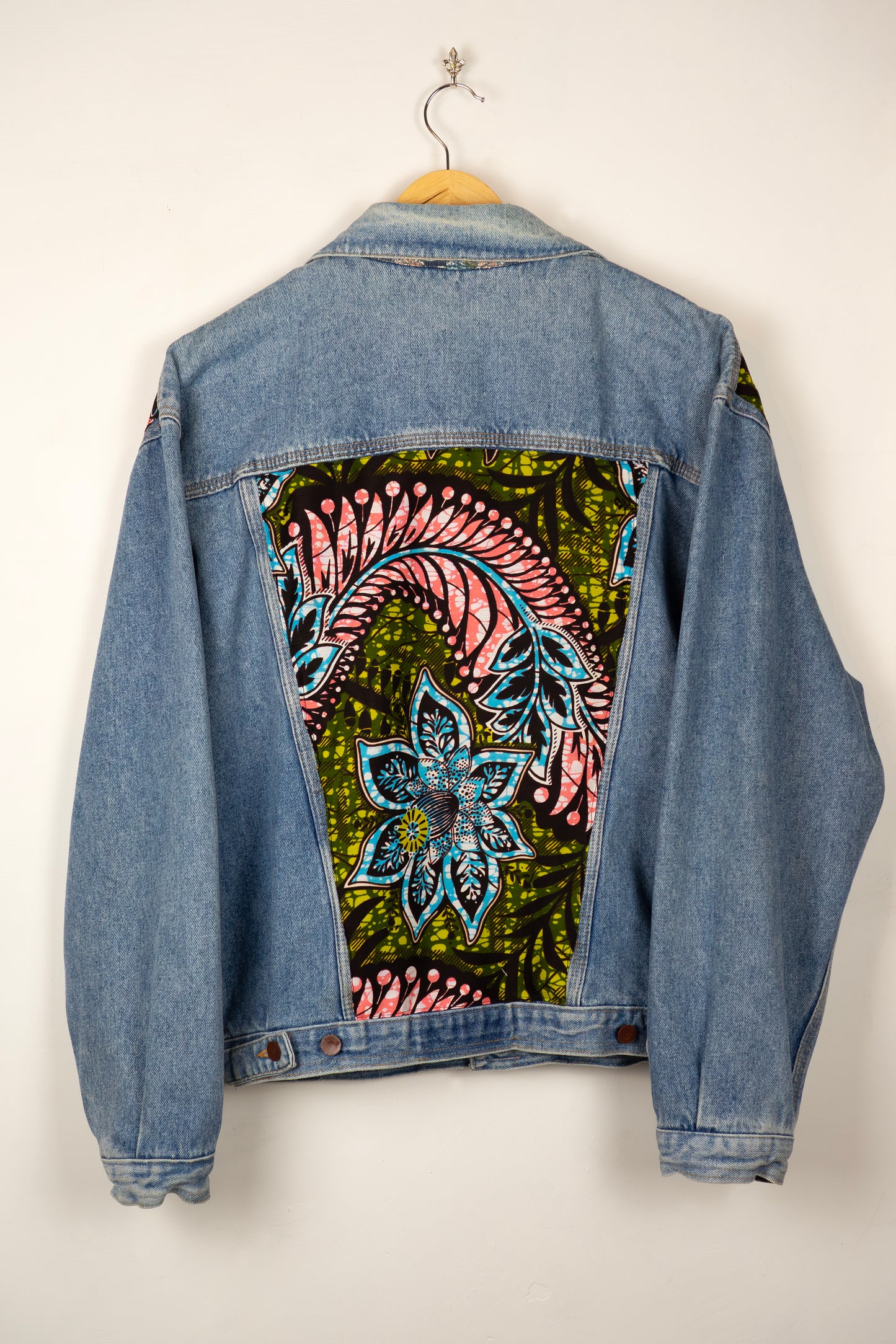 Custom Denim Jacket - Acid Flowers