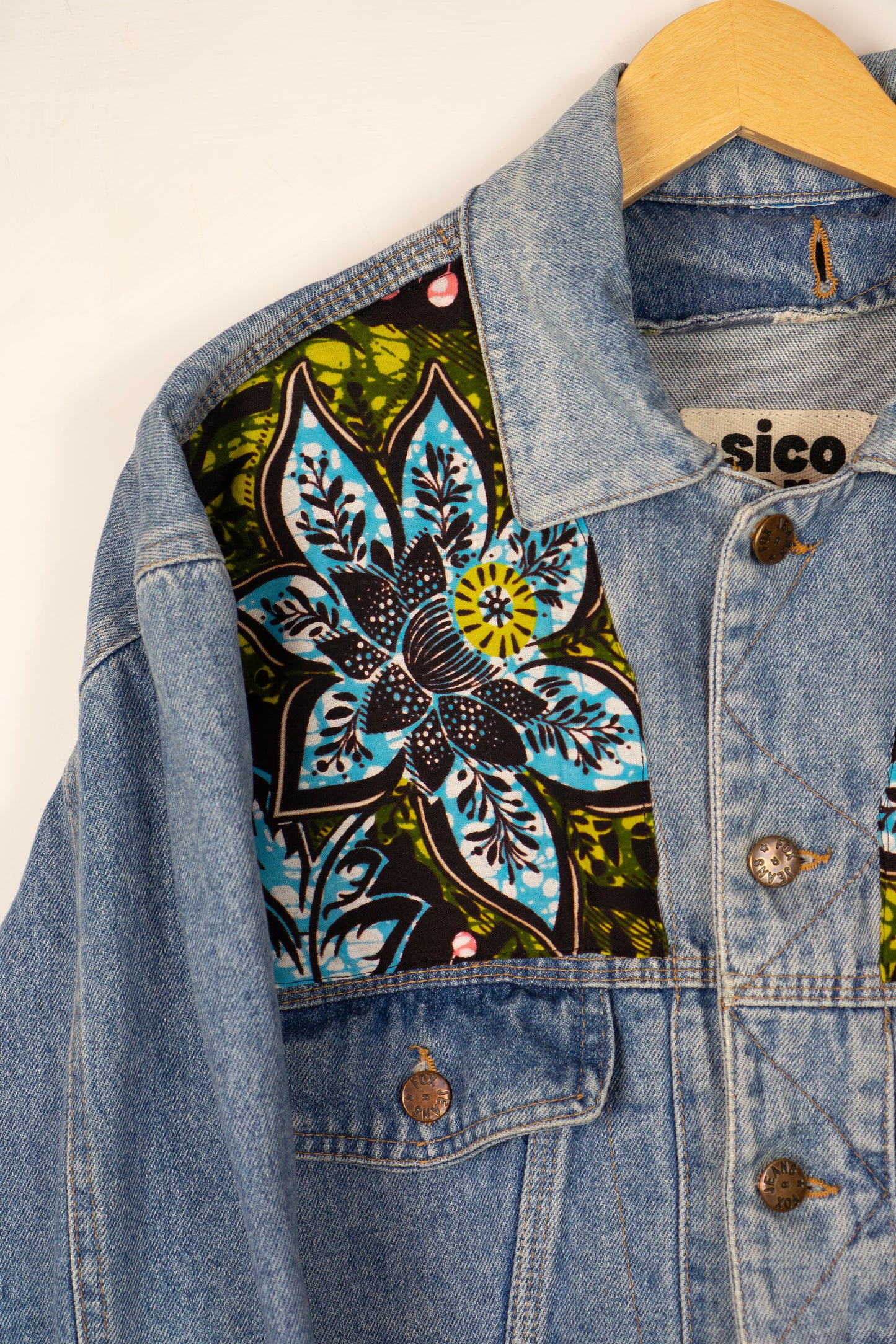Custom Denim Jacket - Acid Flowers