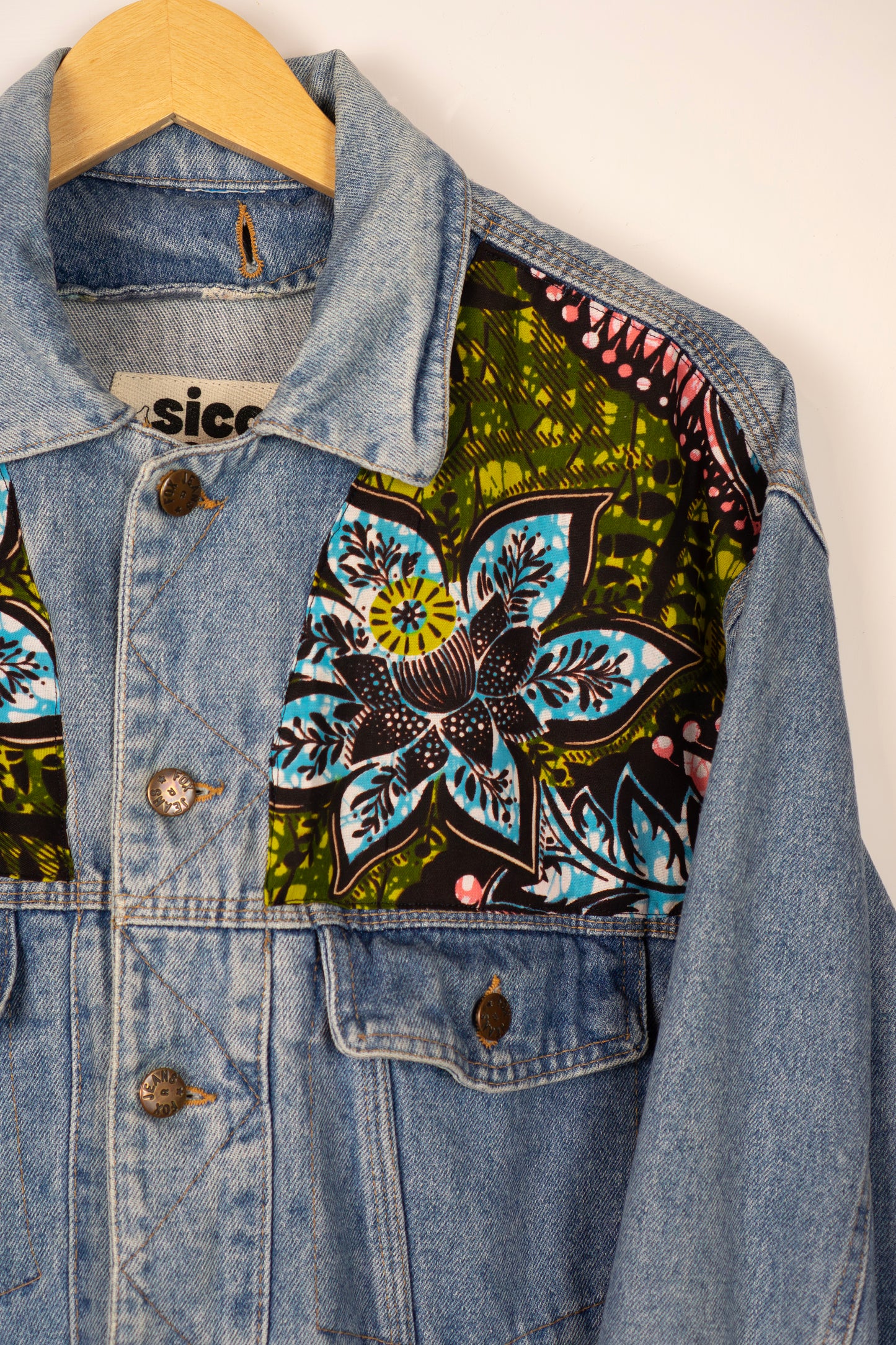 Custom Denim Jacket - Acid Flowers