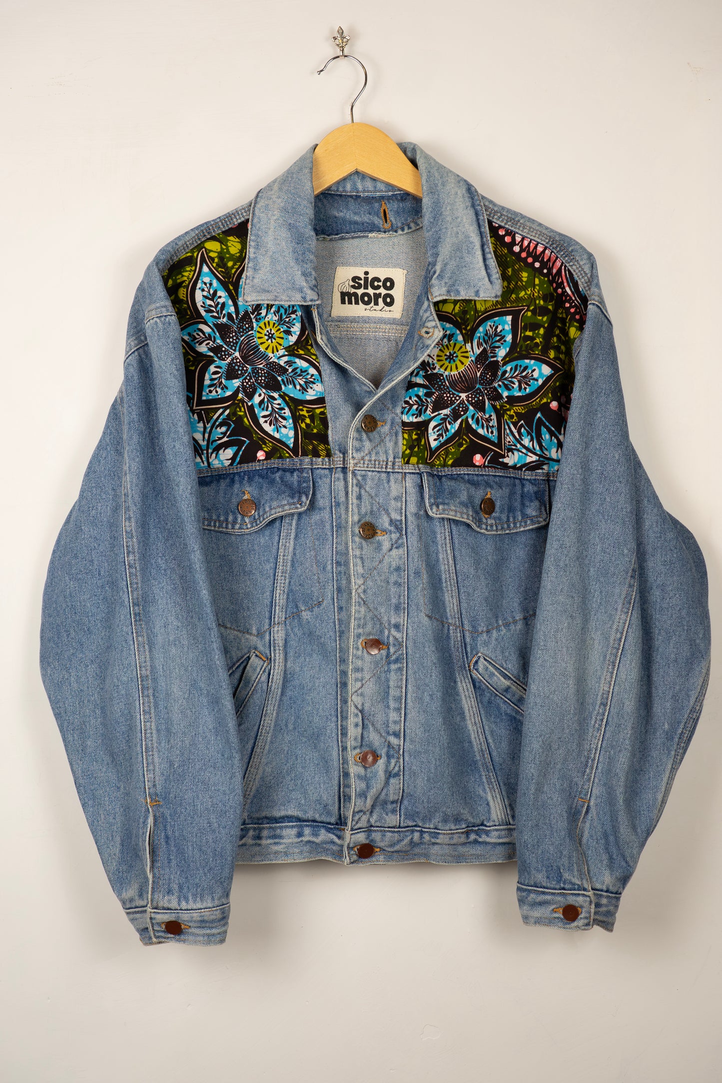 Custom Denim Jacket - Acid Flowers