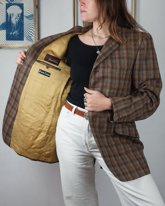 Blazer a quadri 100% pura lana