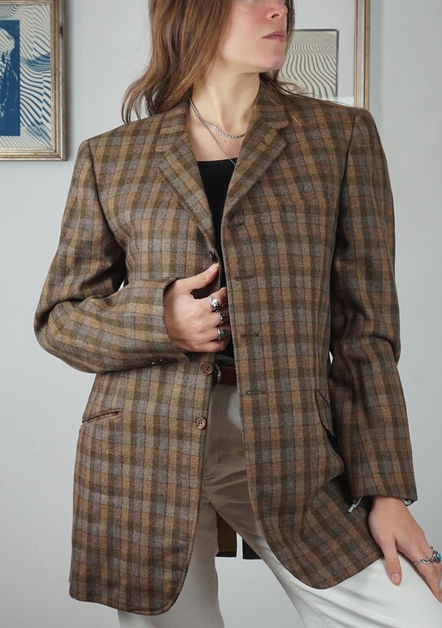 Blazer a quadri 100% pura lana