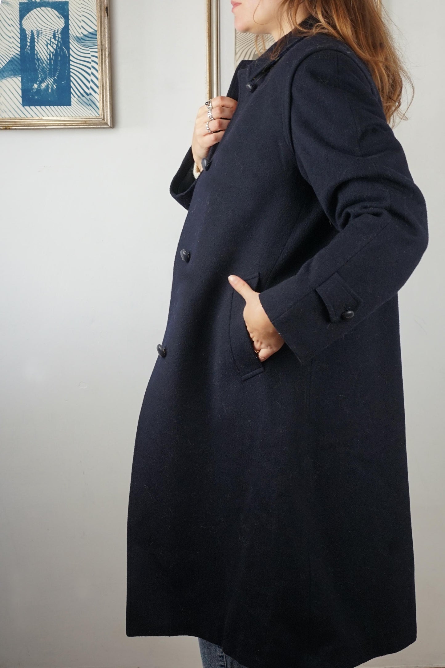 Cappotto loden in lana e alpaca colore blu