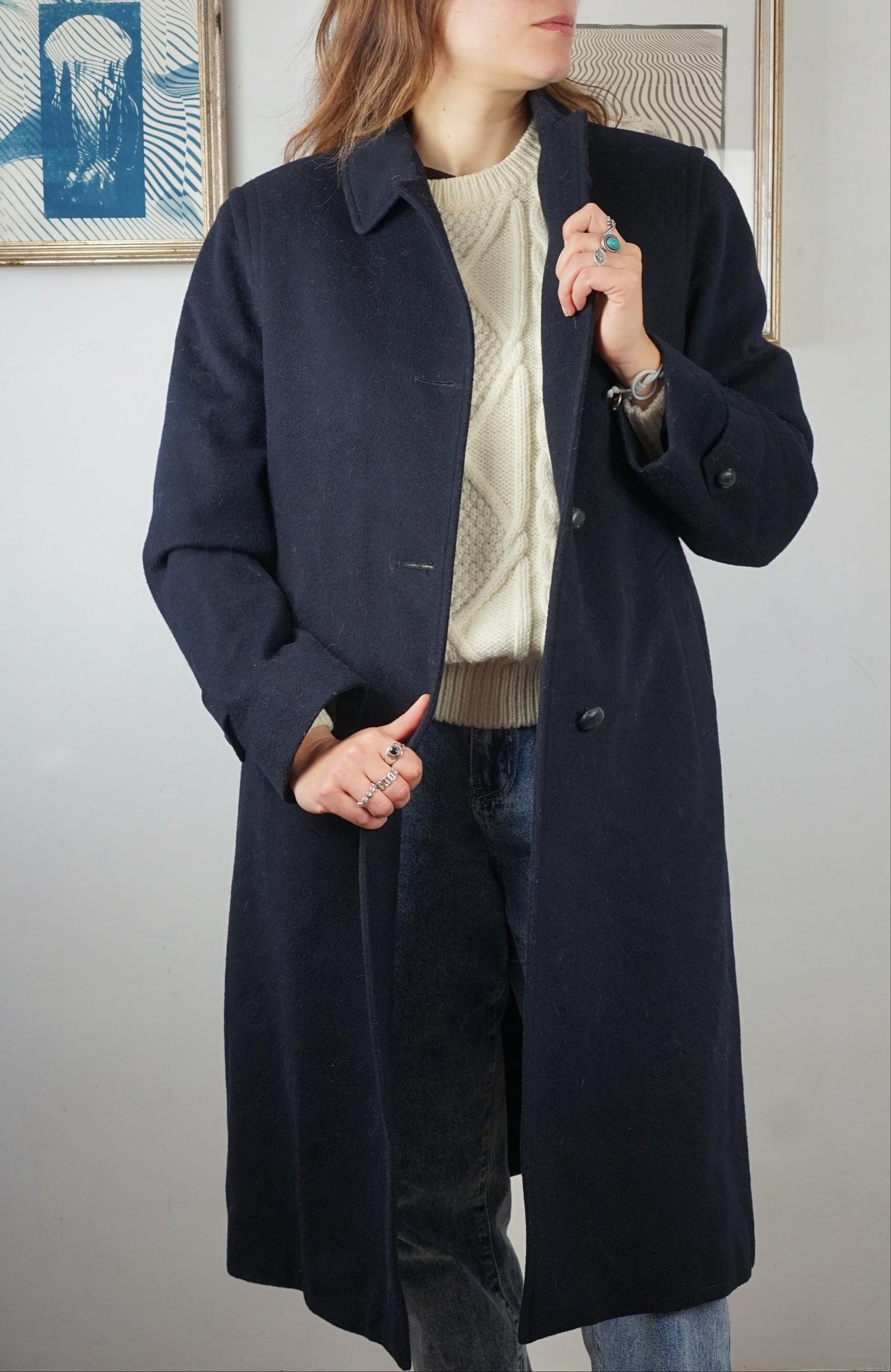 Cappotto loden in lana e alpaca colore blu