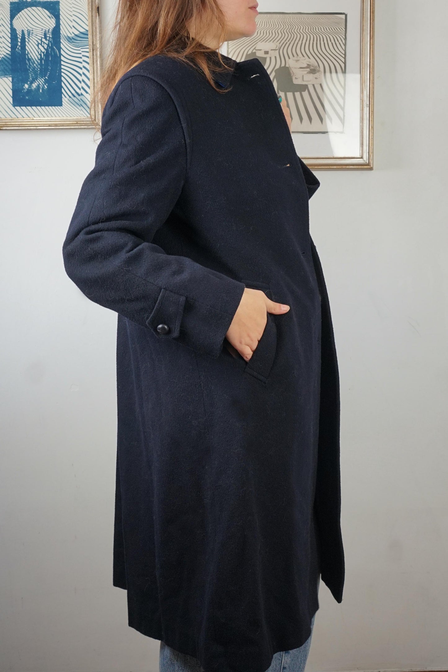 Cappotto loden in lana e alpaca colore blu