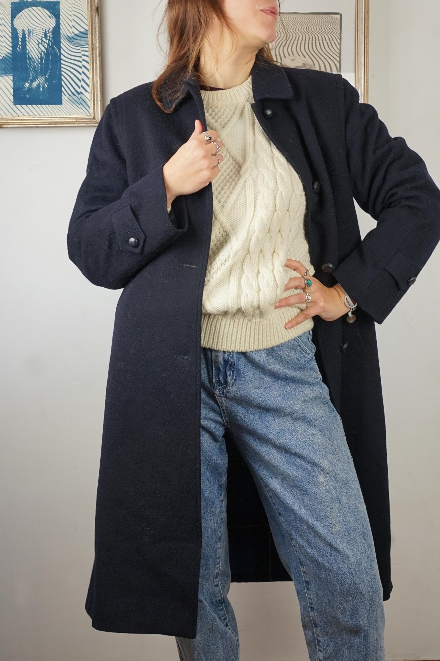 Cappotto loden in lana e alpaca colore blu