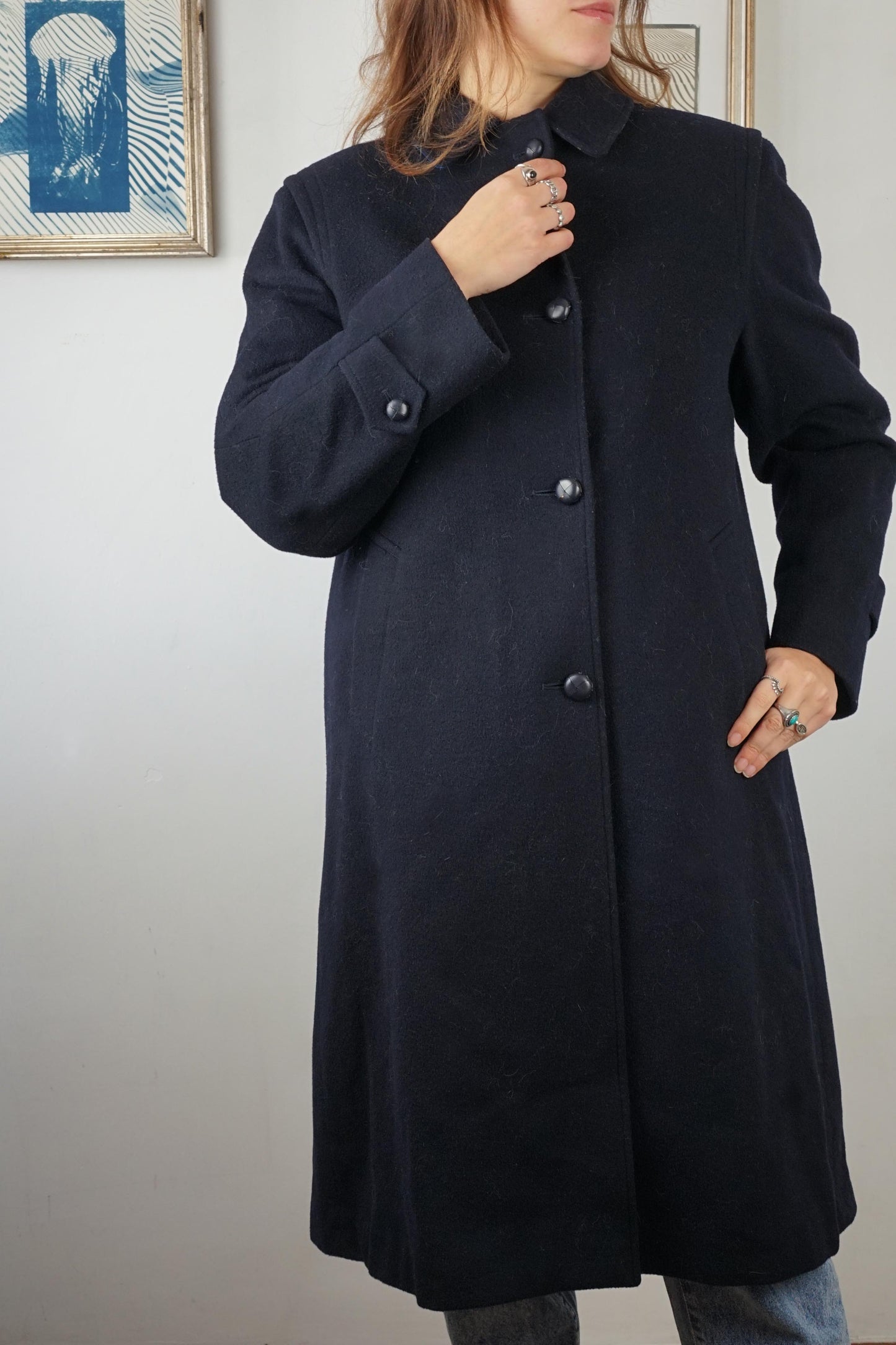Cappotto loden in lana e alpaca colore blu