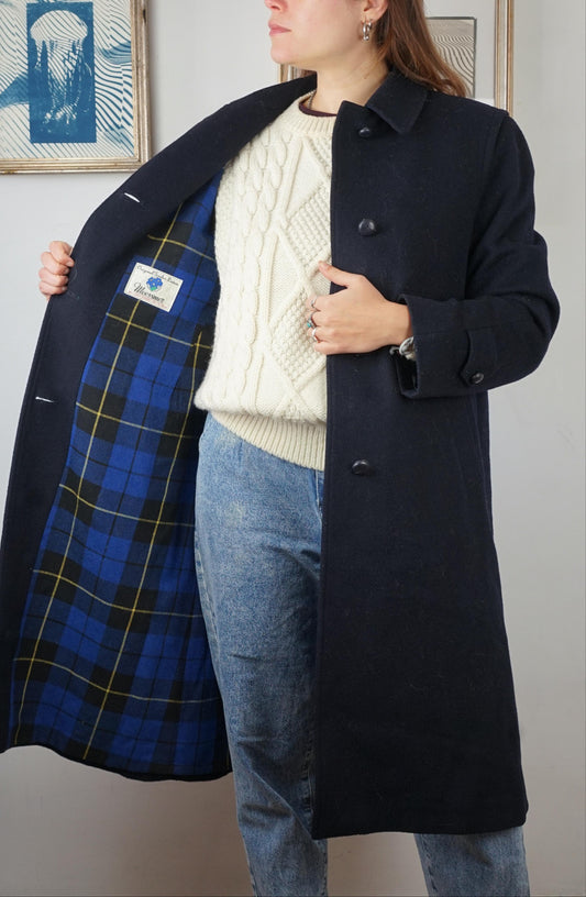 Cappotto loden in lana e alpaca colore blu