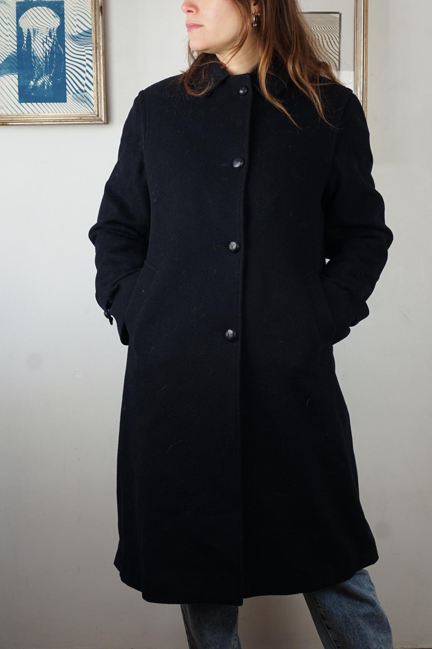 Cappotto loden in lana e alpaca colore blu