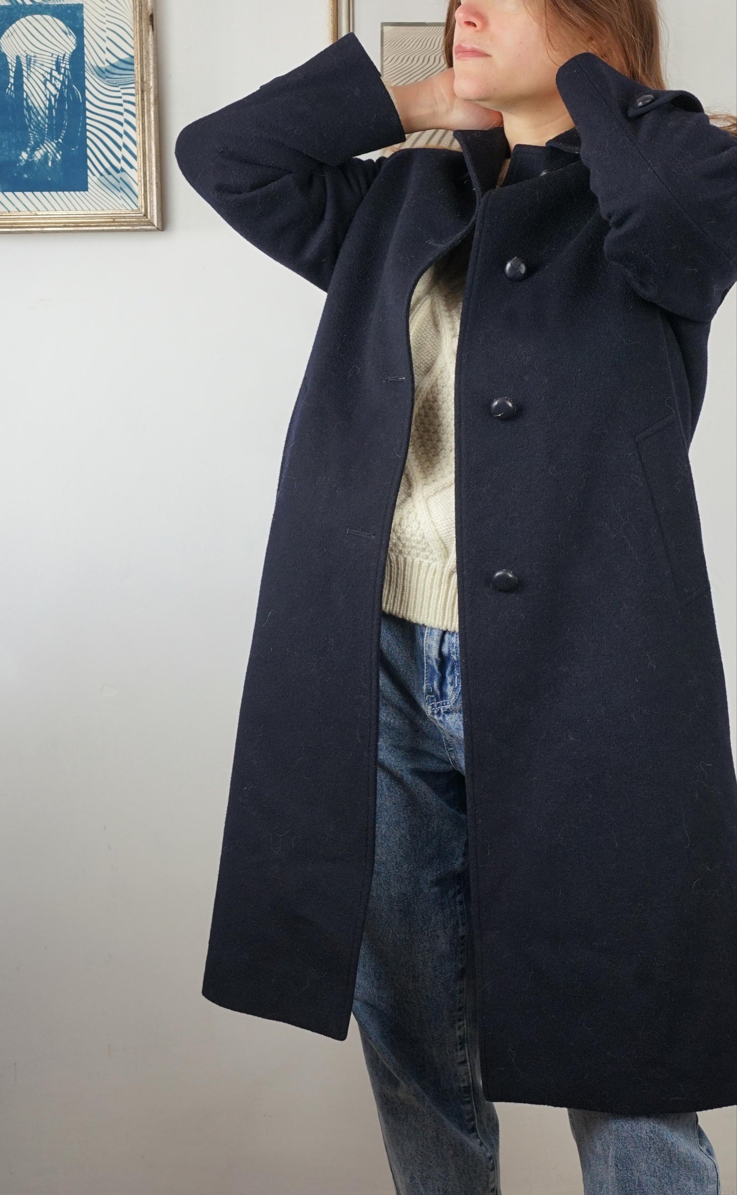 Cappotto loden in lana e alpaca colore blu