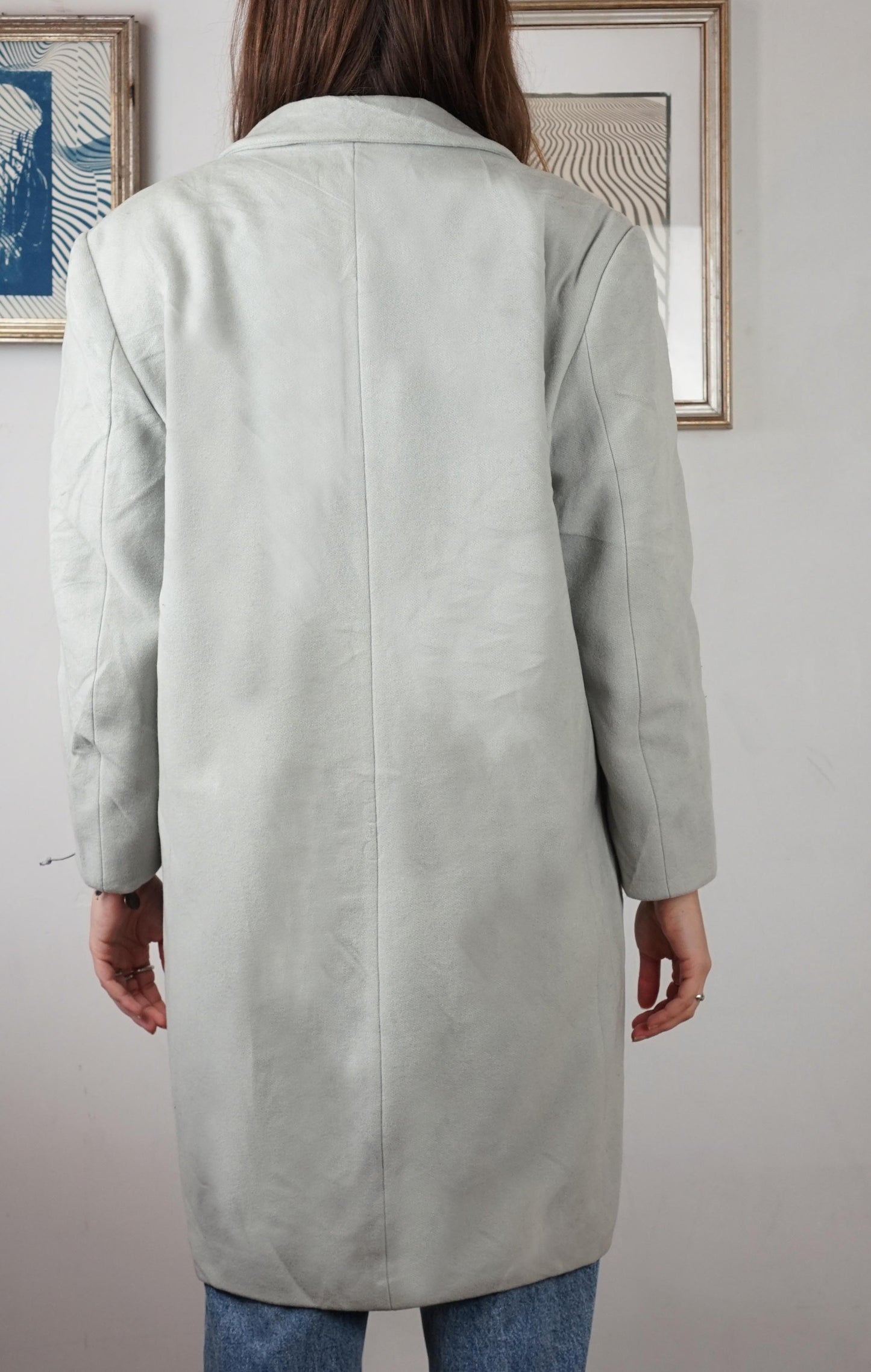 Cappotto in lana color ghiaccio
