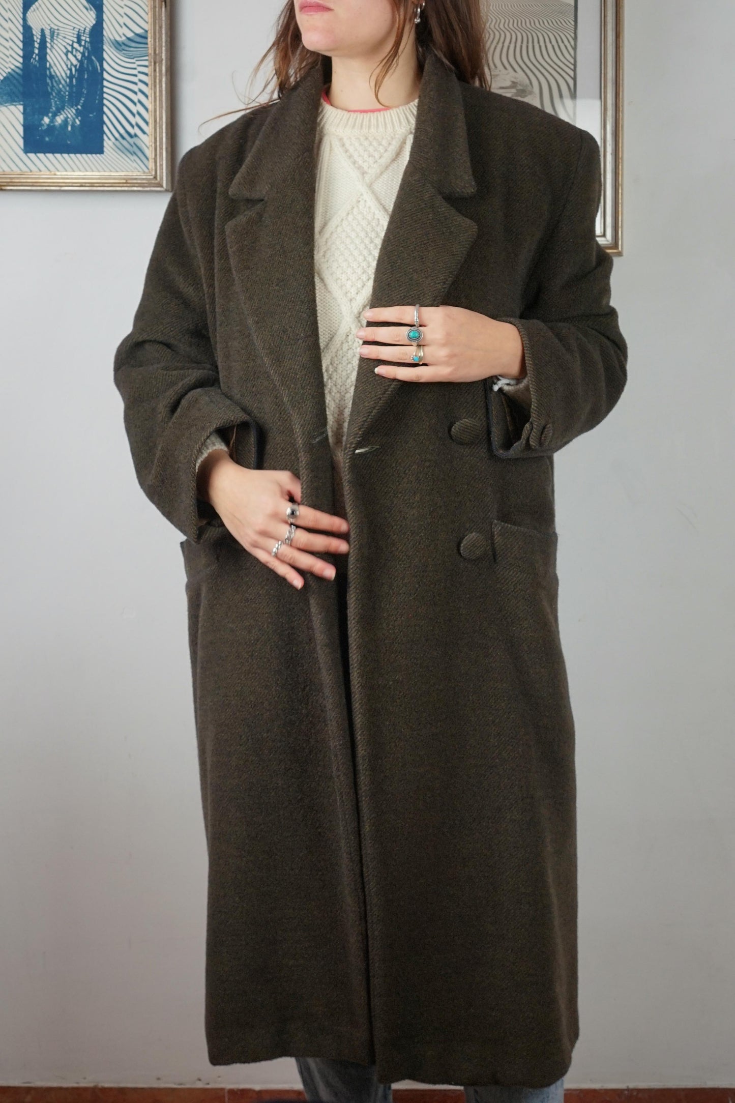 Cappotto classico doppiopetto 100% lana