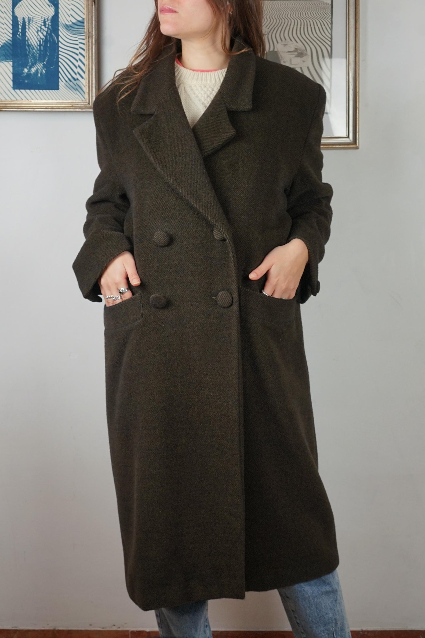 Cappotto classico doppiopetto 100% lana