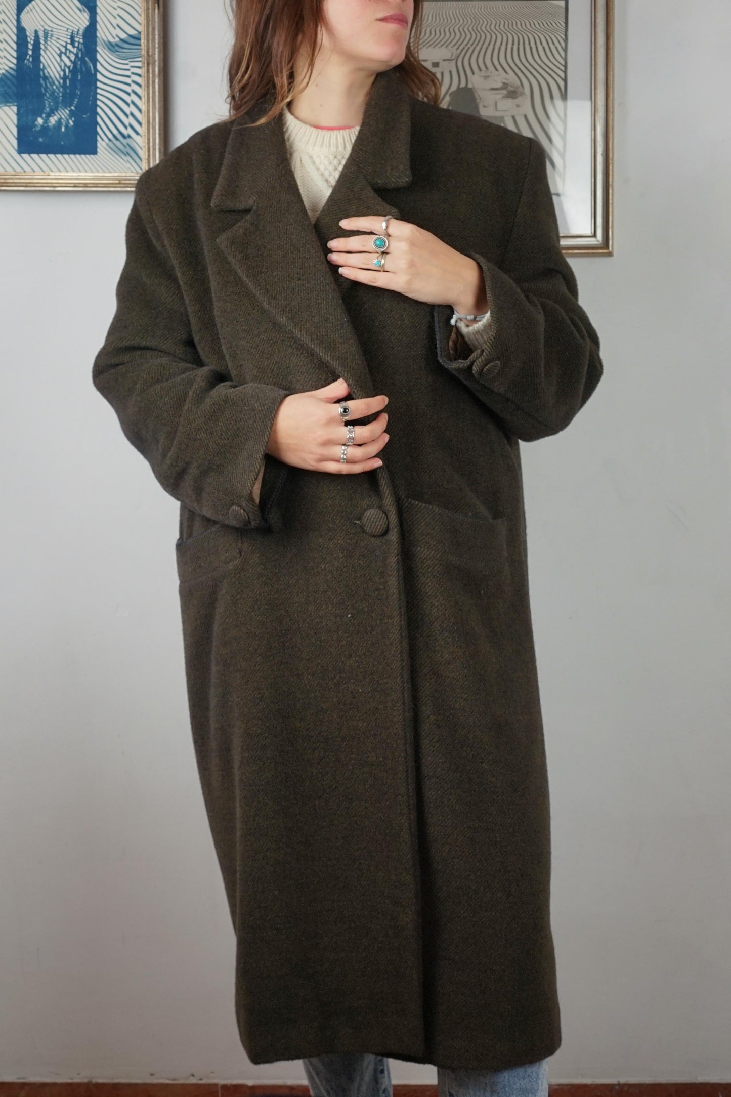 Cappotto classico doppiopetto 100% lana