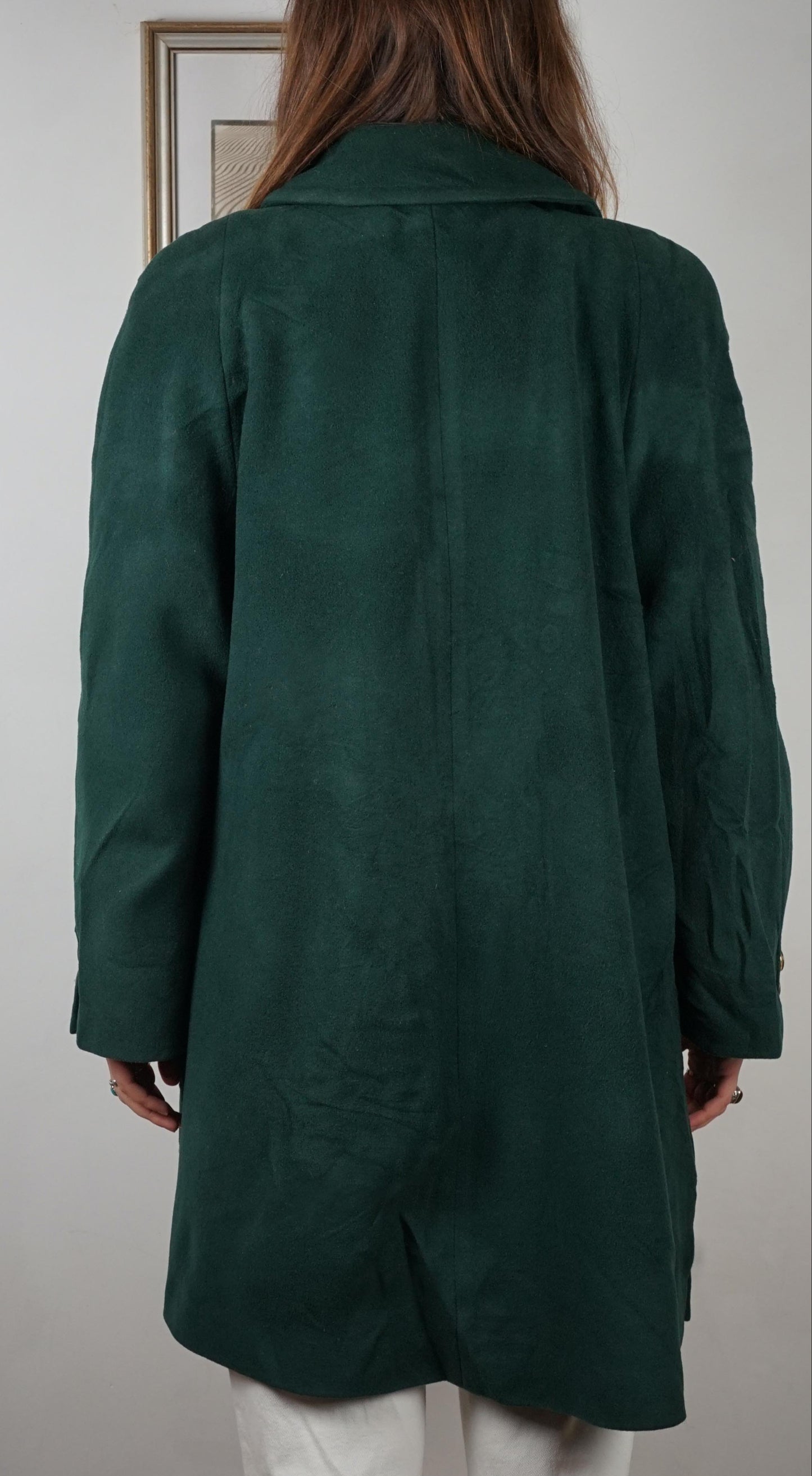 Cappotto vintage lana verde scuro