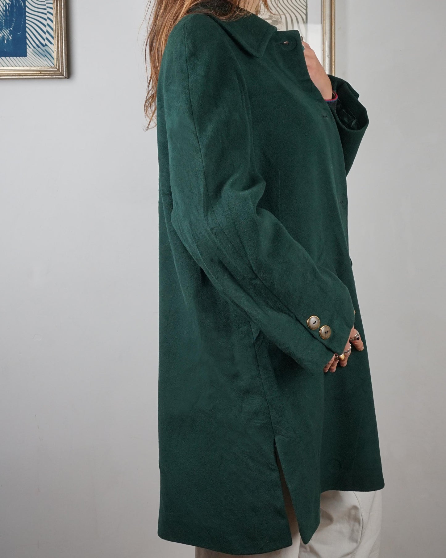 Cappotto vintage lana verde scuro