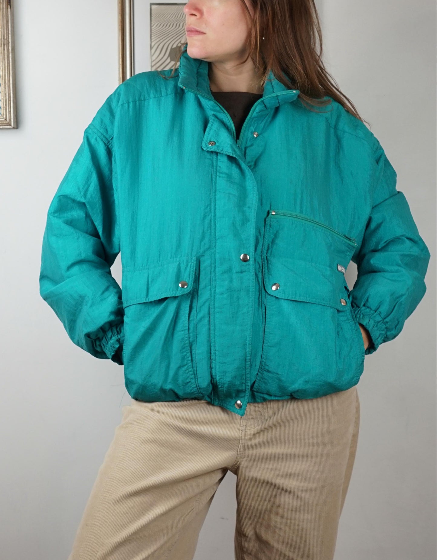 Colmar vintage ski jacket turchese