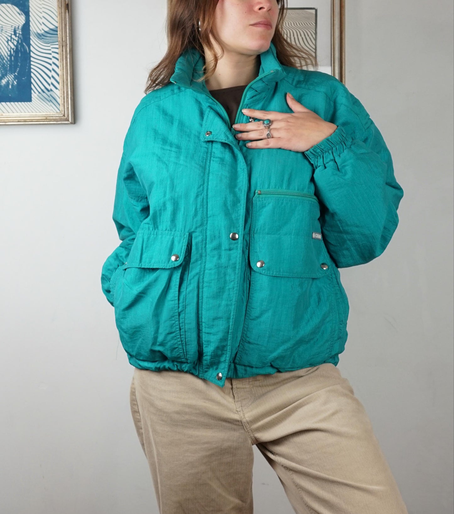 Colmar vintage ski jacket turchese