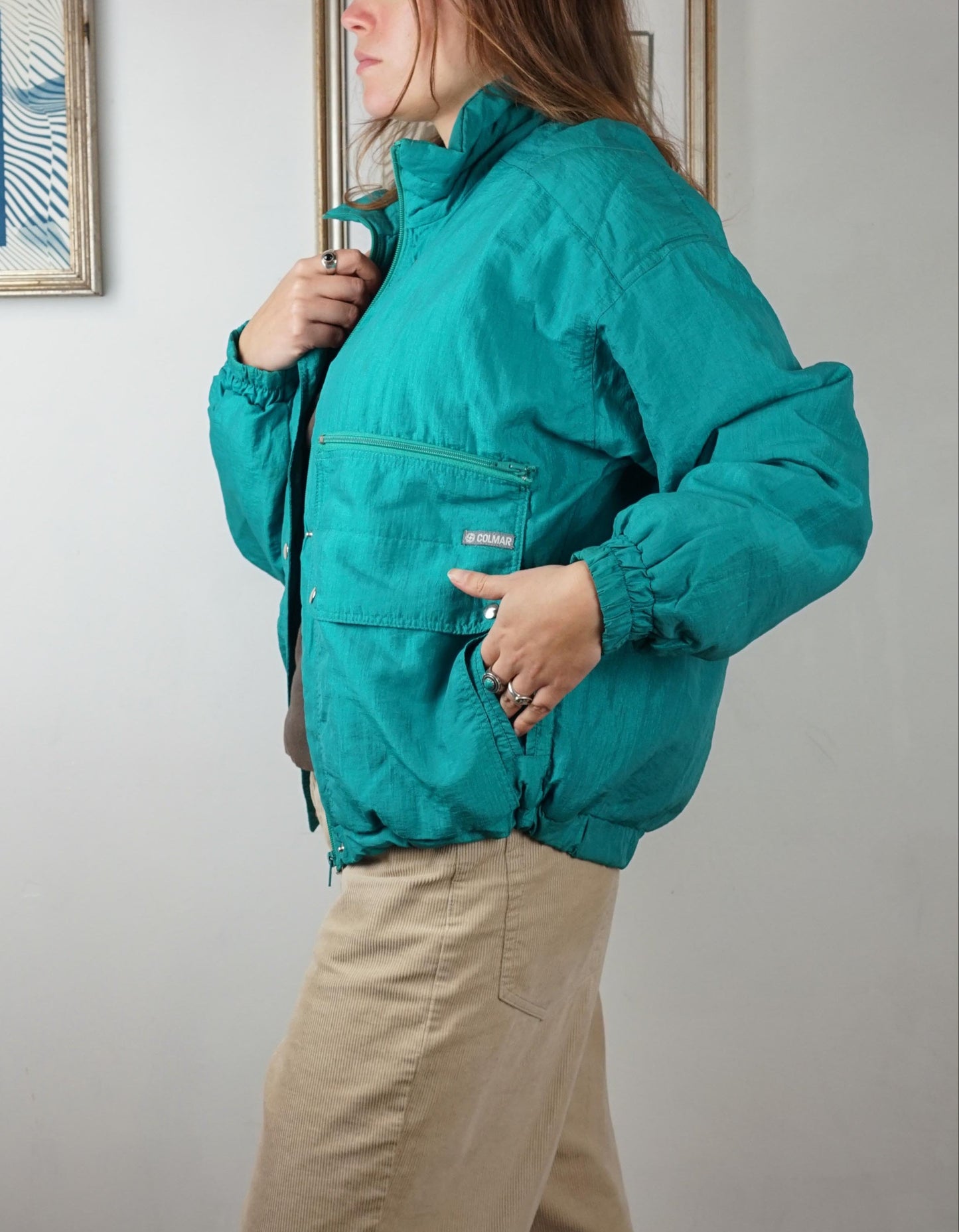 Colmar vintage ski jacket turchese