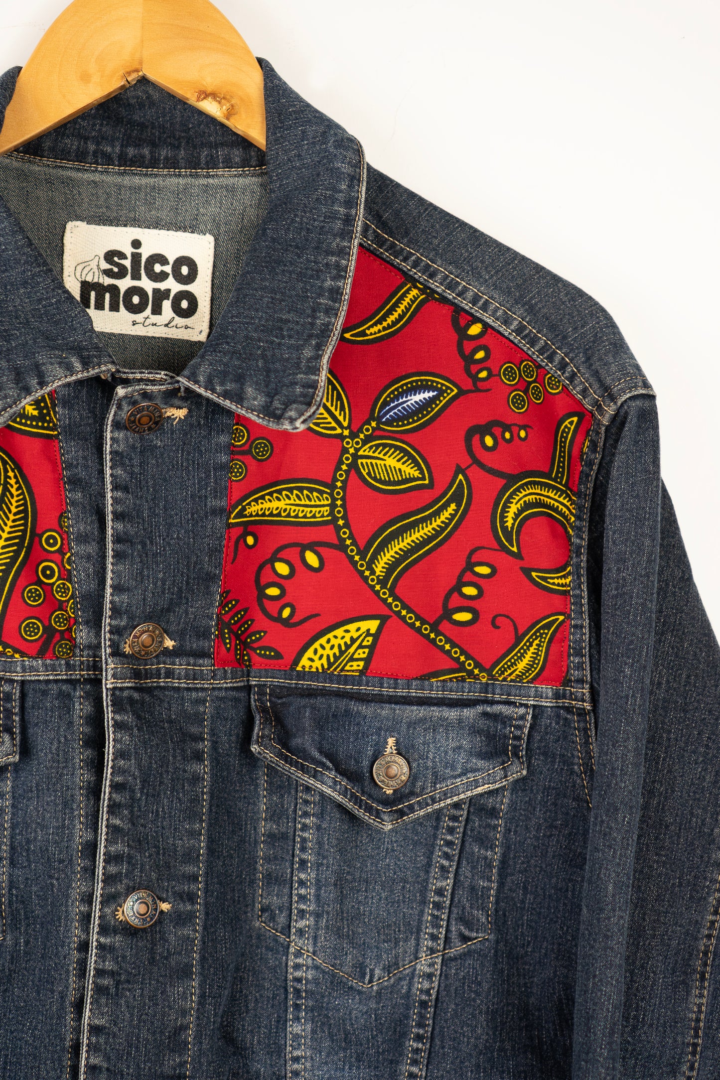Crimson Vine - Custom Denim Jacket