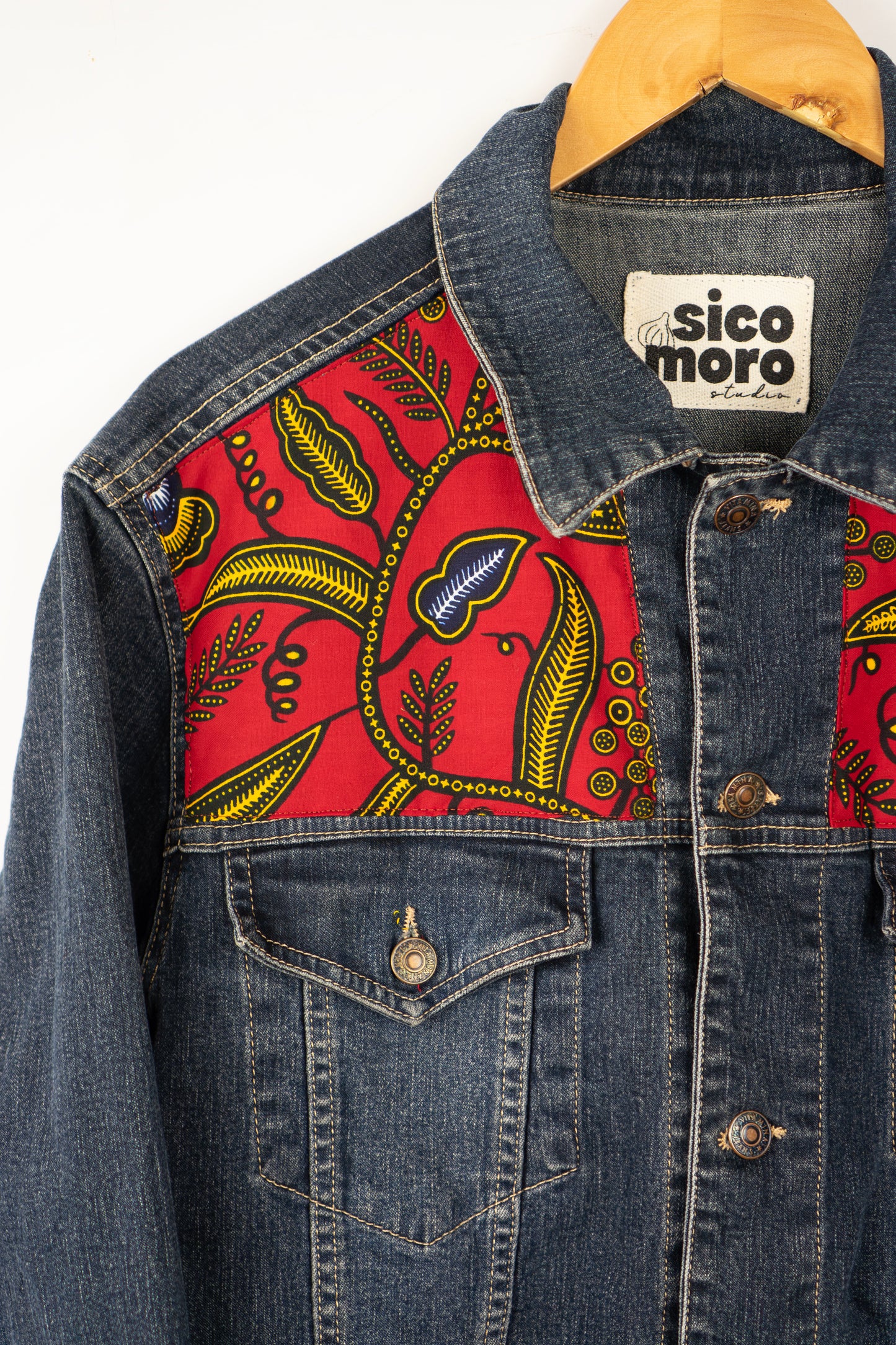 Crimson Vine - Custom Denim Jacket