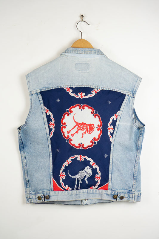 Light Denim Gilet - Dino Rosso