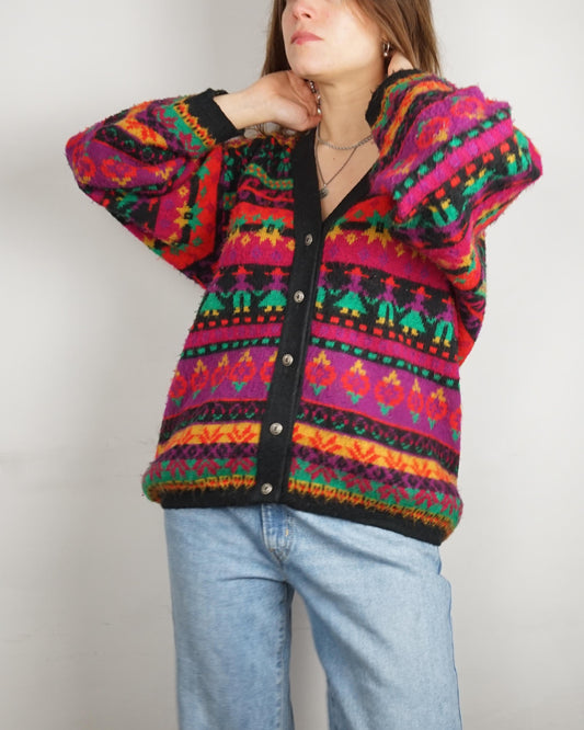 Cardigan fantasia multicolor