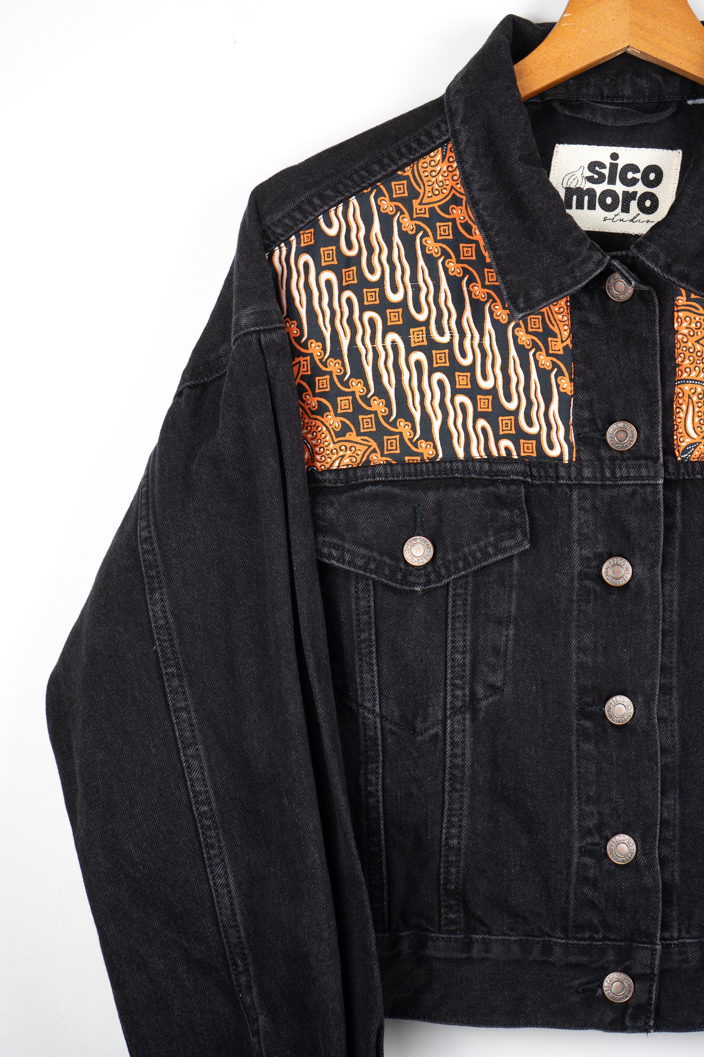Black Crop Denim Jacket - Parang Current