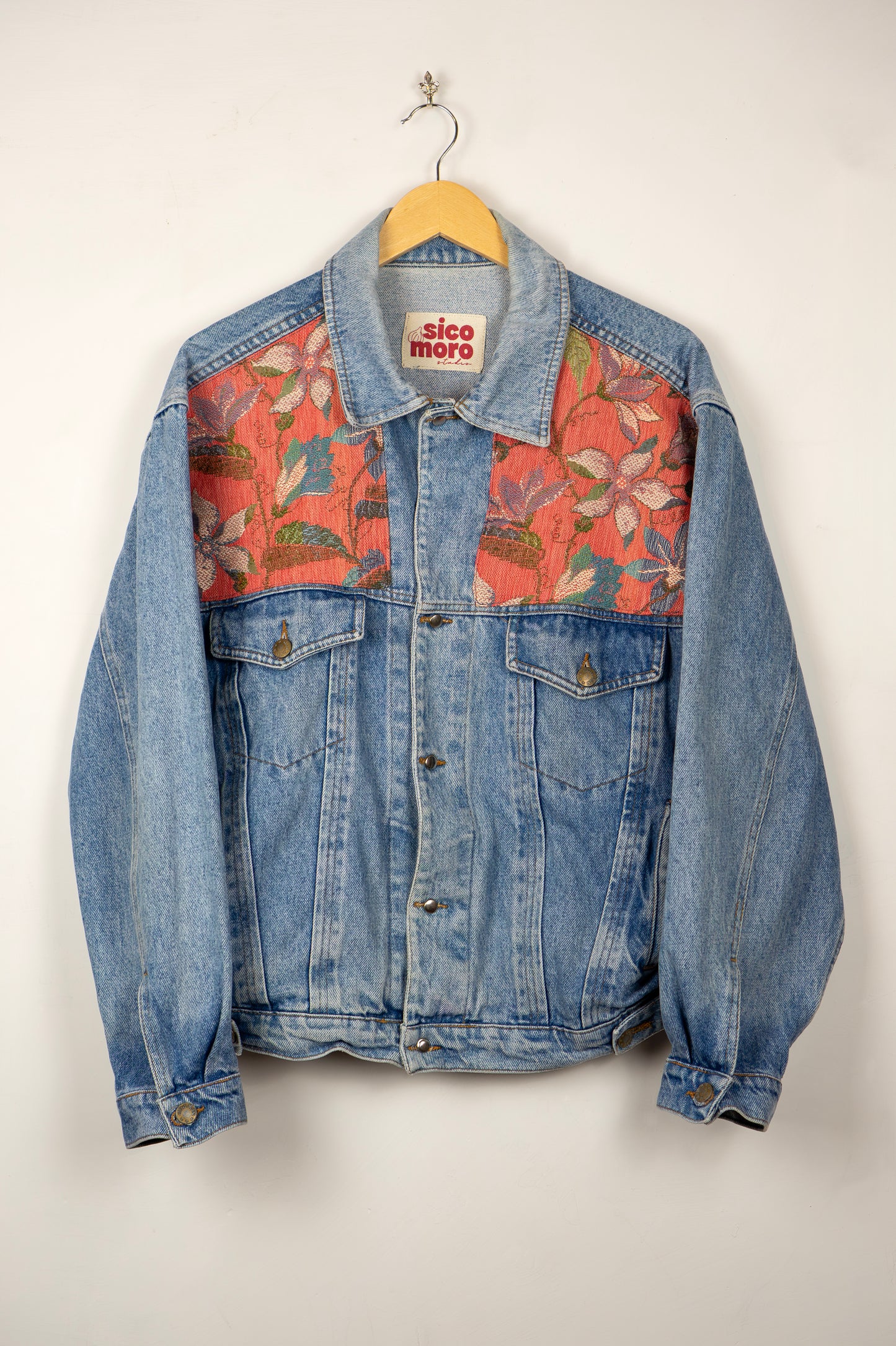 Light Denim Jacket - Woven Branches