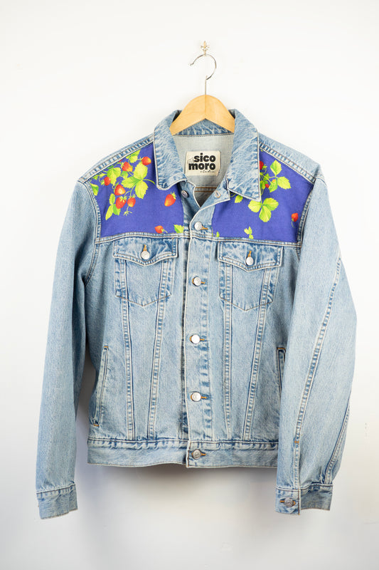 Shared Table: Wild Strawberries - custom denim jacket