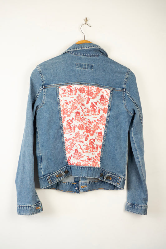 Light Denim Jacket - Coral Pastoral